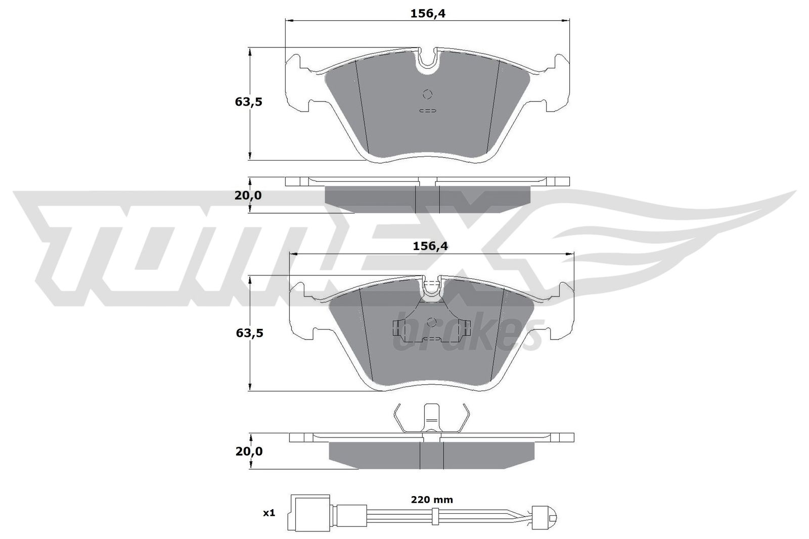 Sada brzdových platničiek kotúčovej brzdy TOMEX Brakes